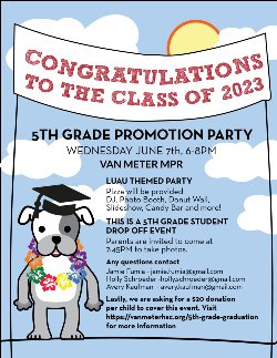 5th Grade Promotion Party Flyer